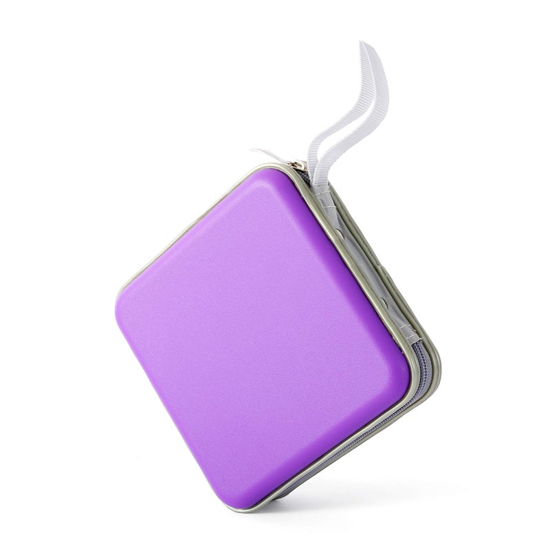 Home Wing Hard Plastic CD/DVD Binder, Portable Storage wallet 30-capacity, Purple - Image 1